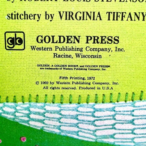 A Child’s Garden Of Verses Golden Book 1972 Virginia Tiffany Stitchery Art HC - Picture 4 of 8